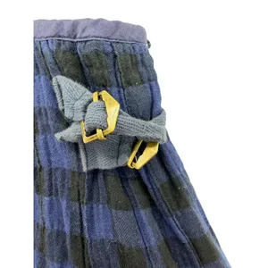 Vtg 1990s Free People Pleated Tartan Skirt 10 Grunge Whimsigoth Buckle Coquette thumbnail 3