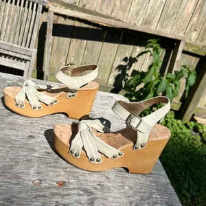 Kork-Ease Women's Dawson Wedge Platform Sandals Off White Size 9‎ thumbnail 6