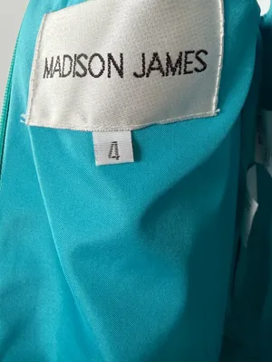 Madison James 22-722M Modest Prom Dress Gown in Peacock‎ Teal Size 4 thumbnail 4