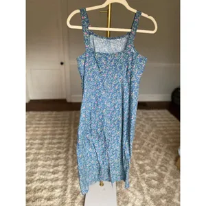 Vintage Cherokee Cotton Cottagecore Dress Midi Ditsy Floral Blue Romantic Spring thumbnail 3