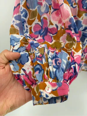 Banjanan Tuckernuck Ella Flora Floral Button-boho Front summer Blouse Shirt xs thumbnail 7