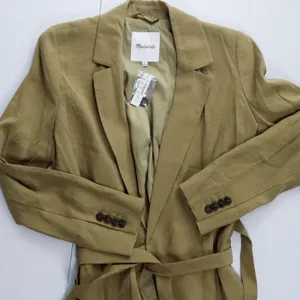 Madewell The Drapey Tie-Waist Blazer Tawny Olive Women XS‎ NWT Quiet Luxury thumbnail 3