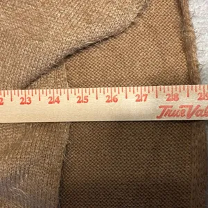 Kye Mi Fuzzy Open Front Cardigan Sweater Tan Medium Soft Cozy thumbnail 4