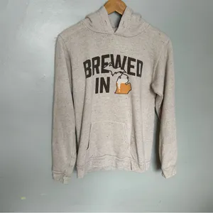 Beige Gray Women's Beer Brewed in MI Michigan Hoodie thumbnail 3