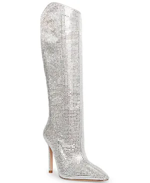 NWT Steve Madden Violetta-R rhinestone-covered stiletto knee-high boots. Size 9 thumbnail 5