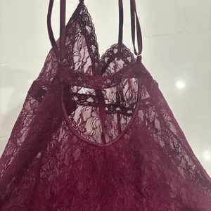 Frederick's of Hollywood Lace Chemise burgundy size L thumbnail 7
