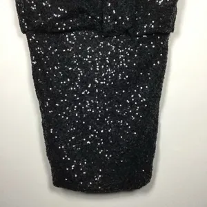 Astr Black All Over Sequin Glam Club Party‎ Concert Deep V Mini Dress S/M thumbnail 3