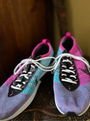 Nike Women’s Pink, Purple & Teal Knit Running Sneakers thumbnail 5