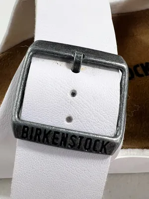 Birkenstock Arizona Sandals White Birko Flor Two Strap Silver Buckle thumbnail 8