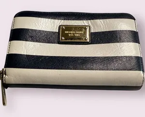 Michael Kors‎ Navy and White Striped Wallet thumbnail 1