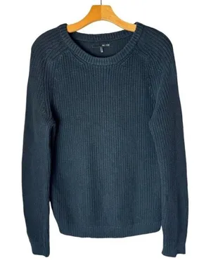 Oak + Fort Sweater Women XS Washed Black Ribbed Knit Cotton Crew‎ Neck Pullover thumbnail 1