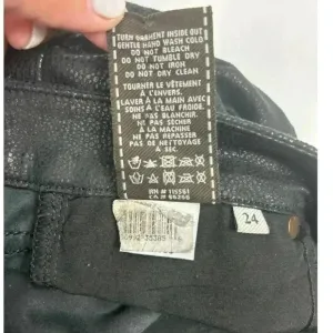 7 For All Mankind Women's Skinny‎ Jeans Size 24 Black Coated thumbnail 10