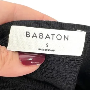 Aritzia Babaton S Sculpt Knit Square Neck Tank Top Bodycon Cropped Black Luxury thumbnail 4