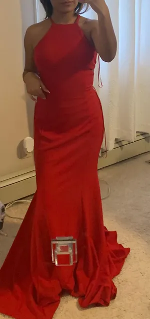 Red Prom Dress Formal Dress Long thumbnail 1
