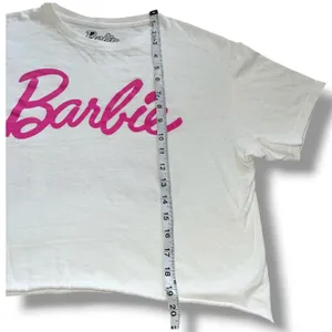 Mattel Barbie "Let's Roll" Pink Convertible Graphic Crop Top Tee - Size M thumbnail 5