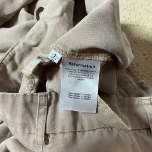 Reformation Mason Pants High Waisted Wide‎ Leg Pleated Tencel Taupe Size 2 thumbnail 8
