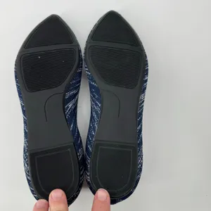 Breifola Knit Pointed Toe Flats Navy White Stretch Ballet Shoes Women's 7 thumbnail 8