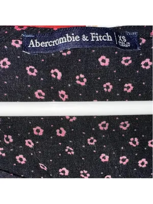 Abercrombie & Fitch Black Ditsy Floral Crop Top Long Sleeve Square Neck XS Bran thumbnail 5