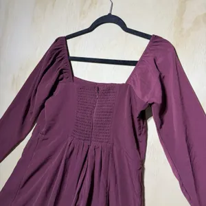 Abercrombie & Fitch Burgundy Babydoll Mini Dress Long‎ Sleeve Size L thumbnail 7