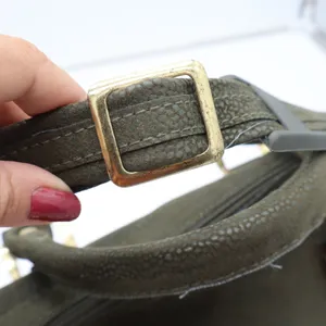 Verdi Satchel Bag Womens OS Olive Green Textured Gold Hardware Strap Good thumbnail 8