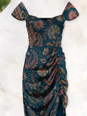 Averie Halley Ruched Midi Dress Size L thumbnail 1