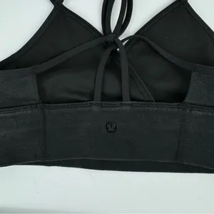 Lululemon Superb Bra Sz 4 Black Practice Cotton Strappy Open Back thumbnail 9