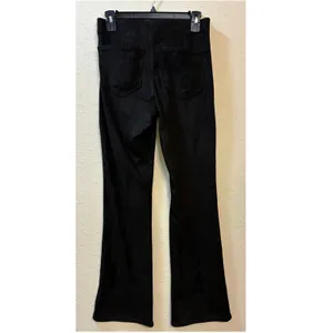 American Eagle Faux Suede Pants Stretch Black Straight Leg Size Small thumbnail 6