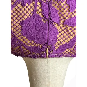 Dalia MacPhee Lace Midi Dress Women Medium Purple NWT Floral Guipure Lace‎ Party thumbnail 7