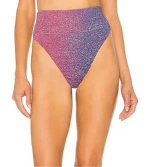 Beach Riot Highway Bikini Bottom Pink & Purple Ombre Shimmer Metallic Size S thumbnail 1