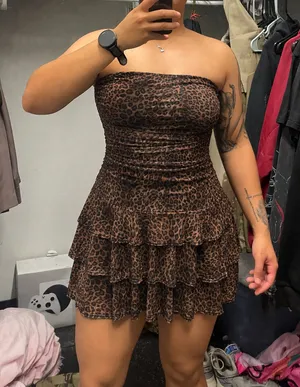 Leopard dress Brown Size L thumbnail 1