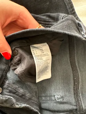 American Eagle Straight Leg High Waisted Black Jean thumbnail 4