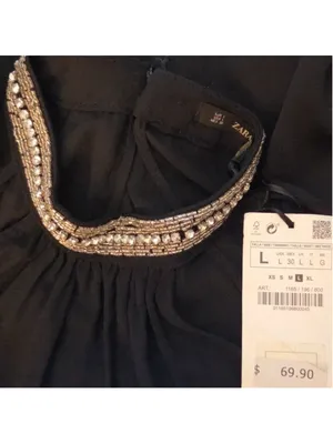 Zara Black Halter Neck Jumpsuit with Silver Embellishment Size L NWT thumbnail 8