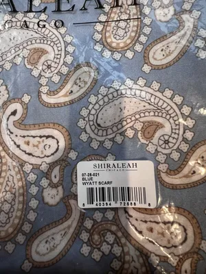Shiraleah Chicago Wyatt Scarf Blue Paisley Woven Square Scarf Womens 07-28-021 thumbnail 4