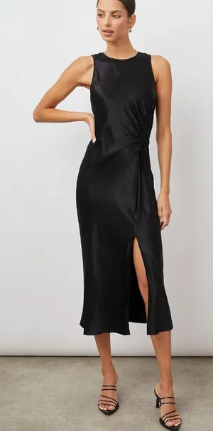 NWT Rails Gabriella Midi Dress Black M thumbnail 1