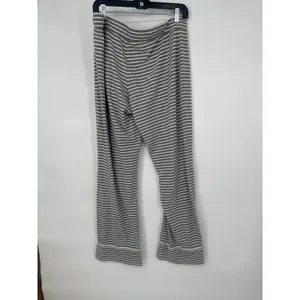J.Crew Pajama Set Women L Gray Striped Long Sleeve Button Up Pants Loungewear thumbnail 5