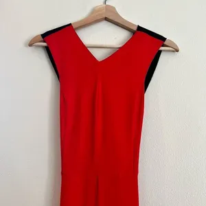Red Rag & Bone Avant Garde Sleeveless Sheath Midi Dress Black Cross Back 0 XS thumbnail 4