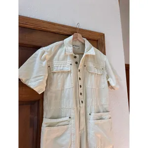 FREE PEOPLE Maxie Washed Coveralls in Ivory Size 6 thumbnail 6