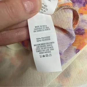 Aerie Micro Mini Chiffon Floral Wrap Skirt with Ruffle Hem Size Medium Orange thumbnail 6