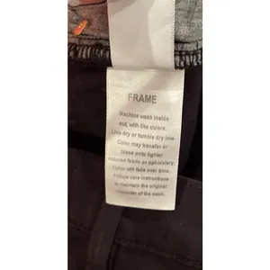 FRAME Womens 26 Le Skinny de‎ Jeanne Jeans Black Distressed Ripped Film Noir thumbnail 5