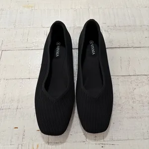 Vivaia Square-Toe V-Cut Flats Margot 2.0 EU size 41 US size 9.5 Black‎ Knit thumbnail 3