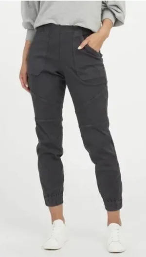 Spanx Stretch Twill Cargo Pull On Ankle Zip Jogger Gray- Size XS thumbnail 1