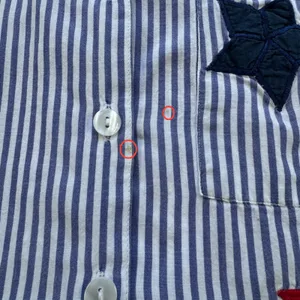 BFA Classics Blue White Striped Shirt Womens Med Petite Star Patriotic‎ Vintage thumbnail 5