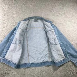 Vintage 90s Montego Denim Jacket Women L Cotton Trucker Blue Medium Wash EU thumbnail 11