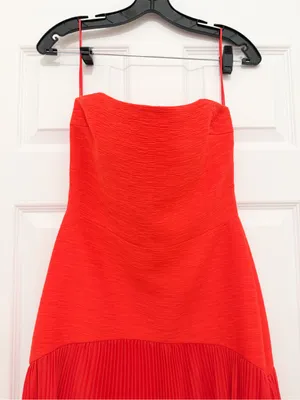 Alexis Sunniva Dress Strapless Formal Gown Pleated red sz 4 thumbnail 8