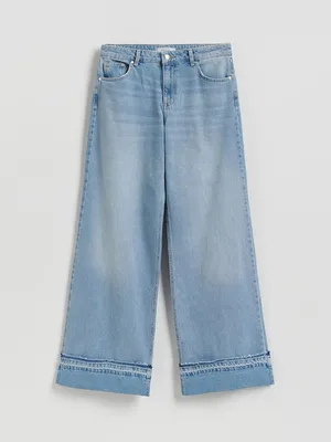 Reserved Wide‑Leg Jeans with Rolled‑Up Hem thumbnail 2