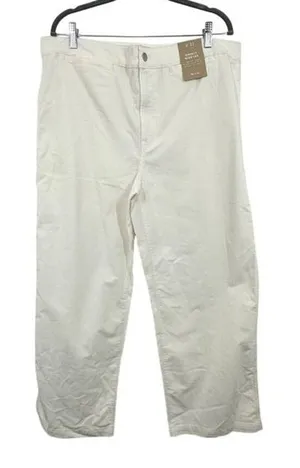 Madewell Size 29 Emmett Wide Leg Cream‎ Corduroy Pants High Rise Full Length NWT thumbnail 1