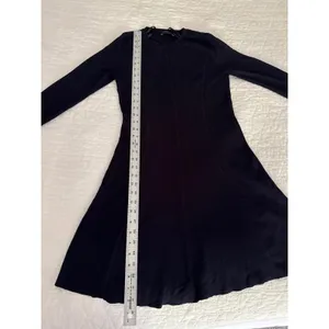Ann Taylor Black Long Sleeve Fit and Flare Knit Dress‎ Womens small thumbnail 2