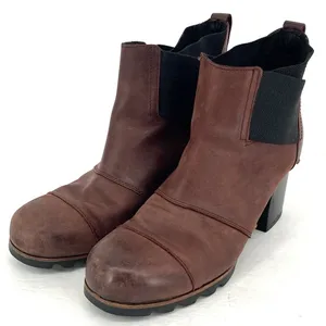 Sorel Addington Chelsea Boots Womens 10.5 Brown Waterproof Leather Heeled thumbnail 10