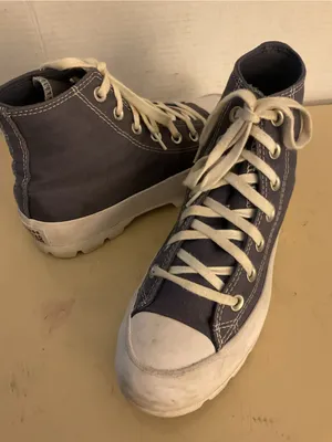 Converse women blue canvas Chuck Taylor platform high top sneakers US 6 thumbnail 5