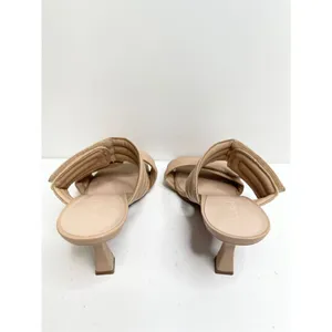 Abound Sandals Size 4 Qarly Heeled Tan Square Toe Slip‎ On Heels thumbnail 7
